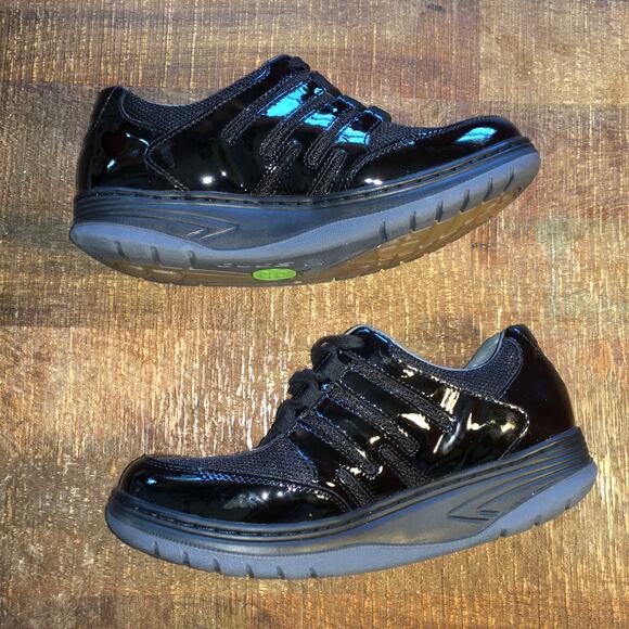 Sano by Mephisto Escape Black Patent Lace Up Sneaker Walking Shoe Womens 7.5 - Picture 7 of 12